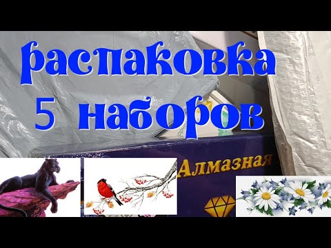 Видео: Распаковка пяти наборов алмазной мозаики  с сайта Ali Express и Wildberries.