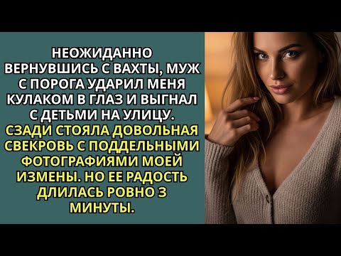 Видео: Вернувшись с вахты, муж с порога ударил меня кулаком в глаз и выгнал с детьми, на улицу..