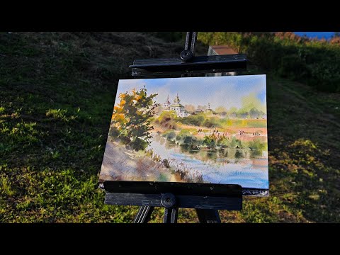 Видео: Пленэр в Суздале. #акварель #painting #пленэр #пленэракварелью #рисование  #watercolor 