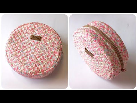 Видео: DIY/ШЬЮ КРУГЛУЮ КОСМЕТИЧКУ-СУМОЧКУ #шьюсама #мастеркласс #ручная_работа