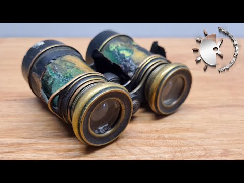 Видео: Немецкий бинокль "St. Hubertus Glas" реставрация [очень поврежденная кожаная рукоятка]
