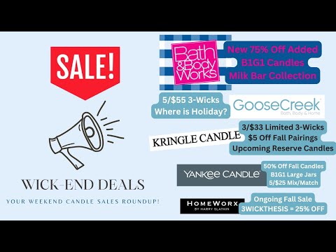Видео: 🏷️ 🛍️ Скидки Wick-end: распродажа свечей и новинки к 10.16 | Bath & Body Works, Goose Creek и Kri...