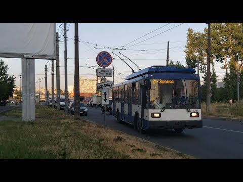 Видео: Троллейбус, маршрут №24 ПТЗ-5283 б.1967 (26.07.2021) Санкт-Петербург