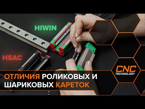 Видео: Сравнение роликовых и шариковых кареток и рельс HIWIN и HSAC.