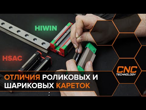 Видео: Сравнение роликовых и шариковых кареток и рельс HIWIN и HSAC.