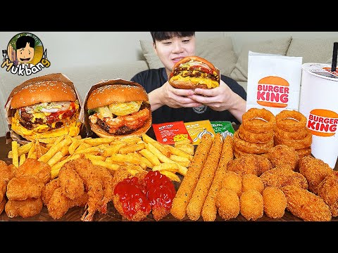 Видео: ASMR MUKBANG Хрустящая жареная курица BURGER KING Чизбургер, сырная палочка рецепт ! принимать пищу