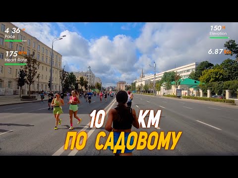 Видео: МОСКВА 10К | Забег Садовое кольцо от первого лица | Получилось в группе лидеров.. девушек