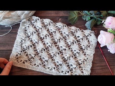 Видео: ☁️Воздушный узор с соломоновыми петлями крючком для палантина, шарфика🧣, накидки. (N 118)