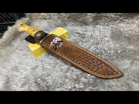Видео: Ножны с тиснением. (Leather sheath)