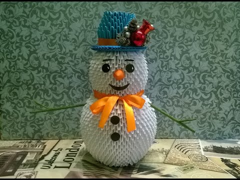 Видео: Шикарный снеговик (оригами)