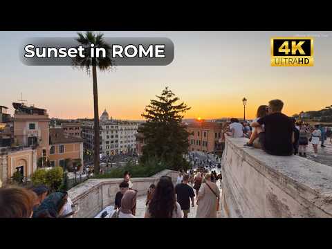 Видео: 🌇 Волшебный закат на Испанской лестнице | Пеший тур по Риму в 4K