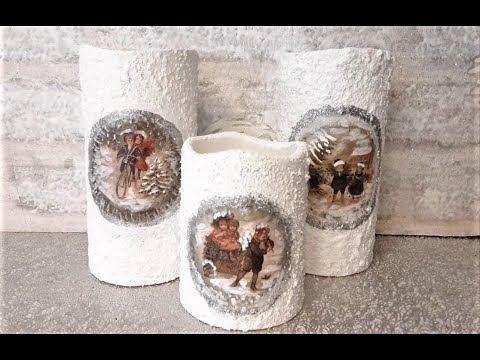 Видео: ❄️ ДЕКОР Свечей  РИСОВОЙ  БУМАГОЙ