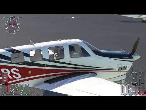 Видео: Полет на Beechcraft Bonanza G36 в MSFS 2020 c VR. DME Arc. ILS заход.