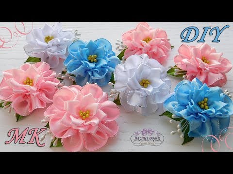 Видео: 🌺 Цветы из атласных лент. Зажимы для волос. Канзаши МК/DIY