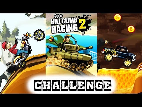 Видео: Hill Climb Racing 2 ЧЕЛЛЕНДЖ Чоппер Танк и СУПЕР ДИЗЕЛЬ game Мультяшные игры про машинки гонки