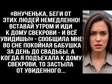 Видео: Покойная бабушка предупредила меня во сне перед свадьбой. Я приехала к дому свекрови и всё поняла...