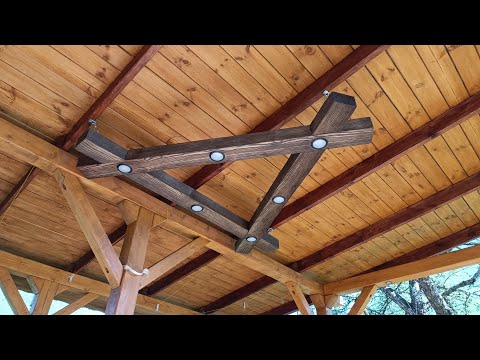 Видео: Люстра из бруса