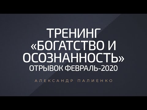 Видео: Тренинг «Богатство и осознанность», отрывок. Февраль-2020. Александр Палиенко.