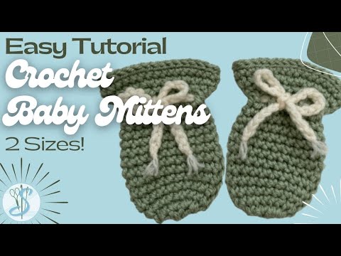 Видео: Вязаные крючком детские варежки - простой в использовании мастер-класс - плотный стежок, поэтому ...