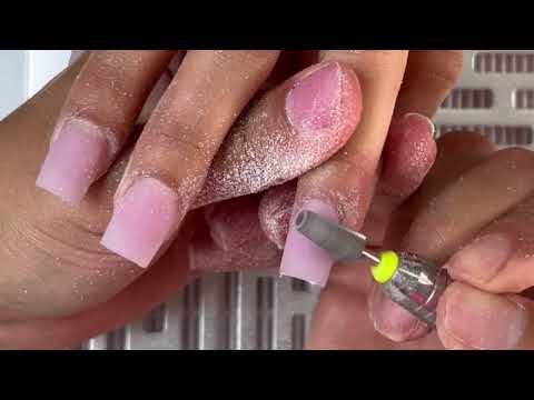 Видео: Полный набор коротких квадратных акриловых ногтей для начинающих