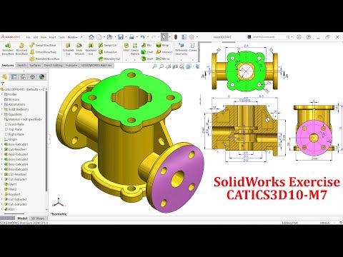 Видео: SolidWorks Упражнение CATICS3D10-M7