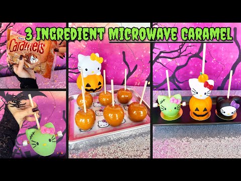 Видео: Карамельные яблоки из 3 ингредиентов для микроволновой печи | Угощения Hello Kitty на Хэллоуин | ...