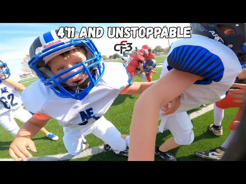 Видео: Защитник для носа ростом 4'11... его невозможно остановить | Go Pro PeeWee Football POV