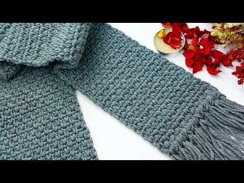 Видео: Шикарный Этот шарф очень простой👍💯 как связать модель мужского и женского шарфа крючком
