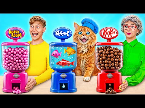 Видео: Кулинарный Челлендж: Я против Бабушки с Котиком от Multi DO Challenge