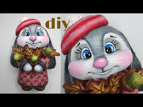 Видео: МК Зайчик из ваты / Ватная игрушка / DIY cotton wool toy / hare