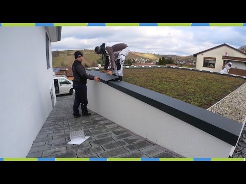Видео: Возведение парапета или бортового профиля на гараж, жестяное ограждение
