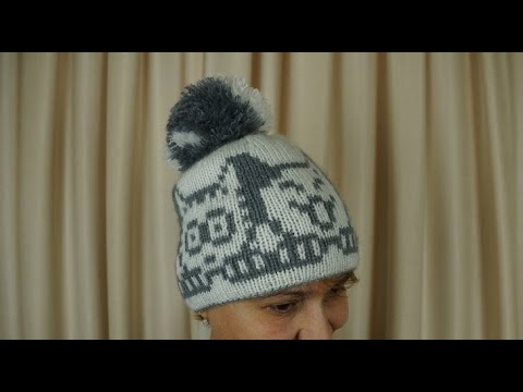 Видео: Шапка кошечки двухсторонний жаккард.