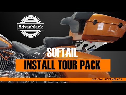 Видео: Softail Tour Pack Установите Advanblack Color Matched Tour Packs