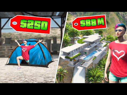 Видео: ДОМ ЗА 250$ vs ДОМ ЗА 88,000,000$ В ГТА 5 ОНЛАЙН! (GTA 5 ONLINE)