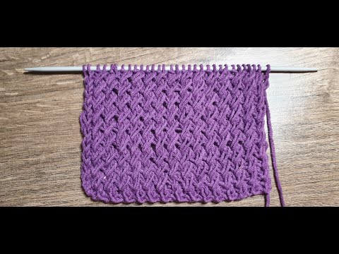 Видео: Красивая резинка с косыми петлями/ Уроки вязания/ Мастер-класс