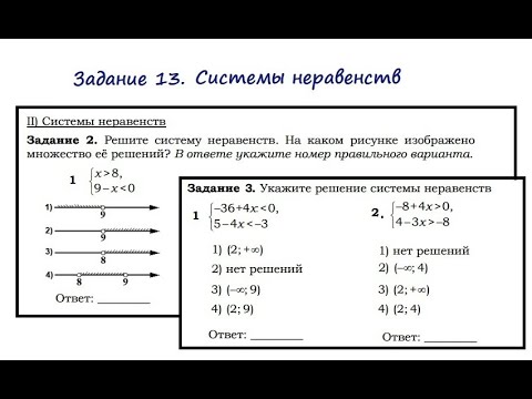 Видео: Прототипы 13 задания из ОГЭ по математике.  Системы неравенств