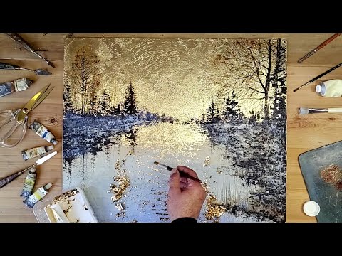 Видео: Пишем красивый золотой закат