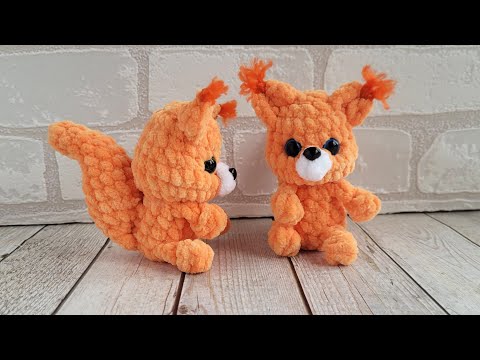 Видео: 😍МАЛЫШКА БЕЛКА ВЯЗАНАЯ КРЮЧКОМ из плюша✨crocheted squirrel🐿gehäkeltes Eichhörnchen