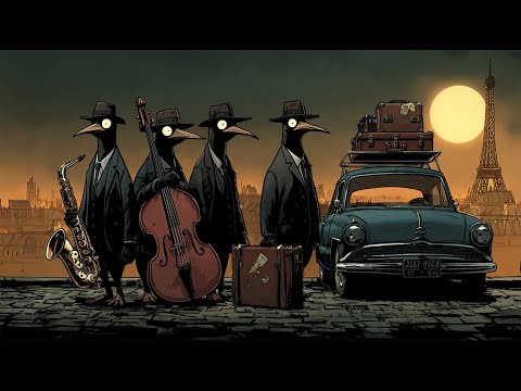 Видео: Пингвины скользят по ночному городу — Джаз для рабочего потока и глубокого сосредоточения