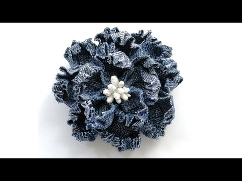 Видео: Объемный джинсовый цветок. Мастер-класс | Volumetric jeans flower. DIY | Jeans volumétricos flor.