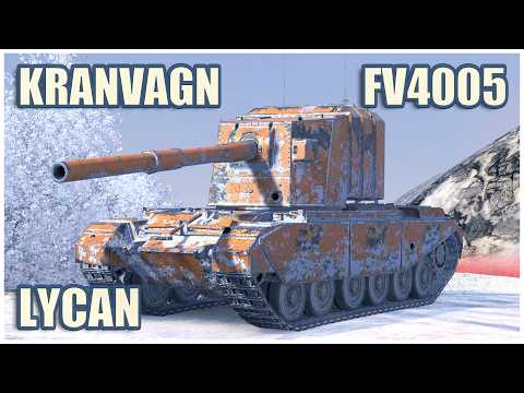 Видео: Kranvagn, FV4005 & Ликан • WoT Blitz Gameplay