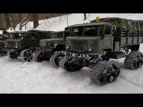 Видео: Грузовики WPL...Цепи против Гусениц