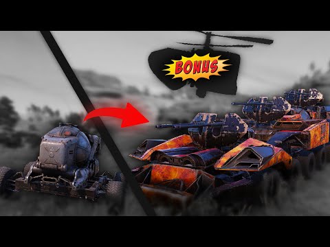 Видео: Сборка автомобиля Cyclone в Crossout | Бонусная сборка вертолёта