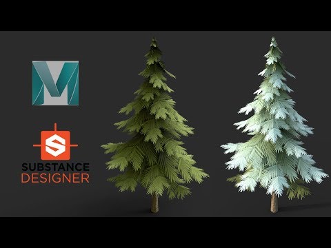 Видео: Maya 2019 и Substance Designer - Стилизованное дерево
