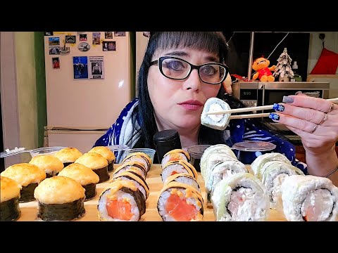Видео: Мукбанг | Роллы | Обжор Асмр