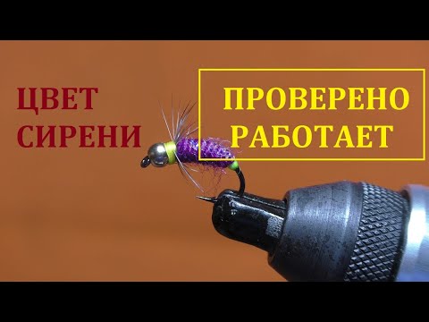 Видео: Сиреневая мушка. Фиолетовая мушка.Fly nymphs.