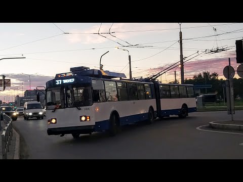 Видео: Троллейбус, маршрут №37 ЗиУ-683БМ1 б.1104 (01.10.2022) Санкт-Петербург
