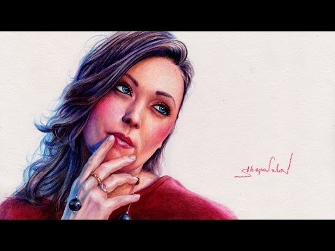Видео: Drawing Beautiful Girl Portrait Time Lapse - Портрет Девушки карандашами