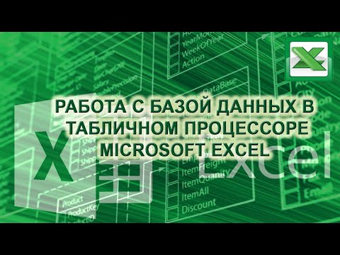 Видео: Работа с базой данных в табличном процессоре Microsoft Excel
