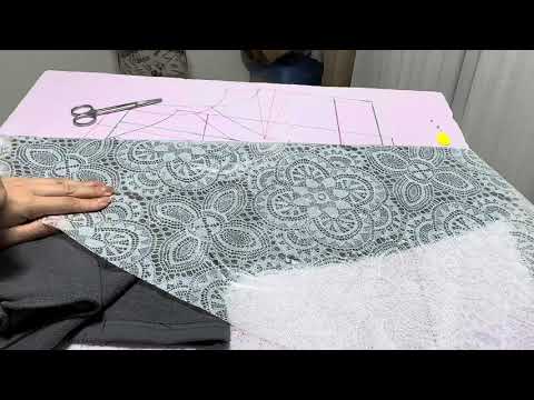Видео: Irish lace pattern making sweatshirt sleeves ￼ | ирландское кружево выкройка рукава свитшот .